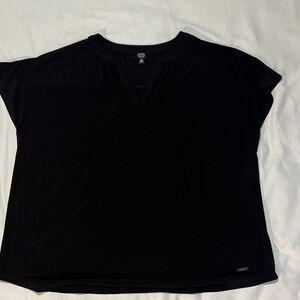 Jones New York Classic Black Short Sleeve Top